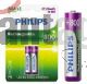 PHILIPS PILA RECARGABLE NI-MH READY AAA 800MAH  BLISTER 2 PCS
