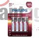 PHILIPS PILA ALCALINA AA BLISTER 4 PCS / LR6P4B/77