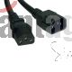 Cable de Alimentación C14 Macho a C13 Hembra, C13 a C14 Estilo PDU 10A, 18 AWG, 30.5cm, Negro