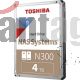 Disco Duro Interno Toshiba N300 NAS de 4 TB