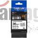 Cinta Laminada Brother Texto Blanco sobre Negro 36mm TZeS261 