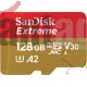 Memoria Microsdxc 128gb Sandisk Extreme,uhs-i Clase 10,lectura 160mb S,escritura 90mb S
