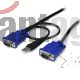 Cable Usb-a + Vga A Vga Startech,largo 4.6m,negro