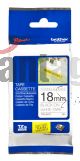 Cinta Laminada Brother Texto Negro Sobre Blanco 18mm Tzes241 