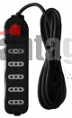 ALARGADOR 5 MTS MÚLT.C/SWITCH, 5 POSIC.NEGRO
