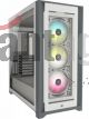 GABINETE GAMER CORSAIR iCUE 5000X RGB QL Edition - panel lateral con ventana (cristal templado) - sin fuente de alimentación (ATX) - blanco real - USB/Audio