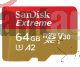 Tarjeta de memoria flash SanDisk Extreme adaptador microSDXC a SD Incluido 64 GB A2/Video V30/UHS-IU3/Class10 