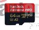 Tarjeta de memoria flash SanDisk Extreme Pro adaptador Incluido 64GB A2 Video Class V30 
