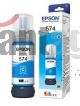 BOTELLA DE TINTA EPSON T574 PARA ECO TANK L8050/ L18050 CIAN