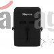 Adaptador de Enchufes Universal Urbano Entrada 110V/230V USB Negro